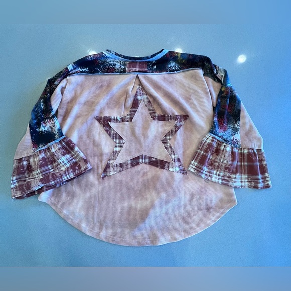 POL Star Oversized Flared Sleeve Boho Comfy Top Sz Small but could fit M / L too - Picture 2 of 10
